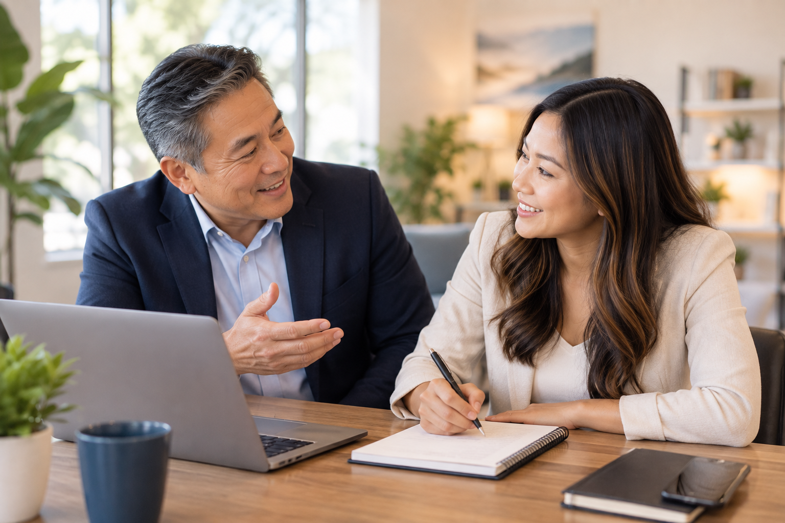 A mentor coaching a newer agent